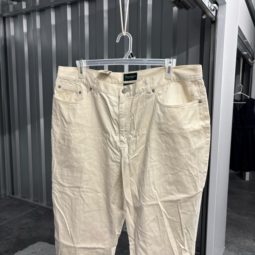 NWT Lauren Ralph Lauren Hyannis Highlight Women's Cream Sand Dune Capris 20W - Picture 4 of 16